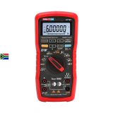 UNI-T UT197 industrial digital multimeter showing 600,000-count resolution in a ruggedized red and black housing.